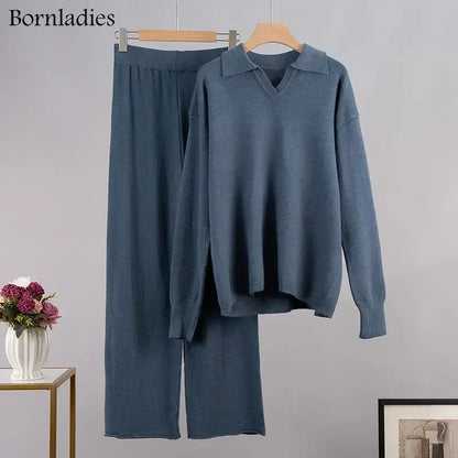 Alessina | Relaxed Collared Knit Two Piece Set