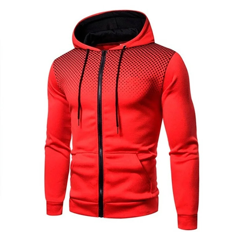 Xavero | Gradient Print Zip Up Hoodie