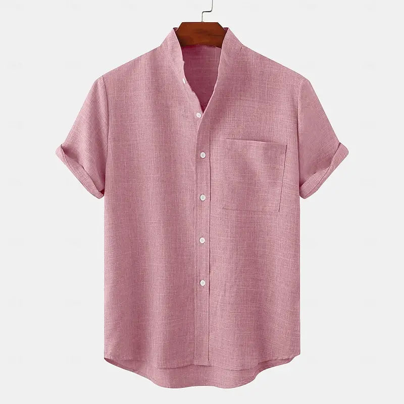 Graham | Short Sleeve Mandarin Collar Shirt