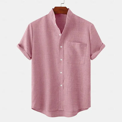 Graham | Short Sleeve Mandarin Collar Shirt