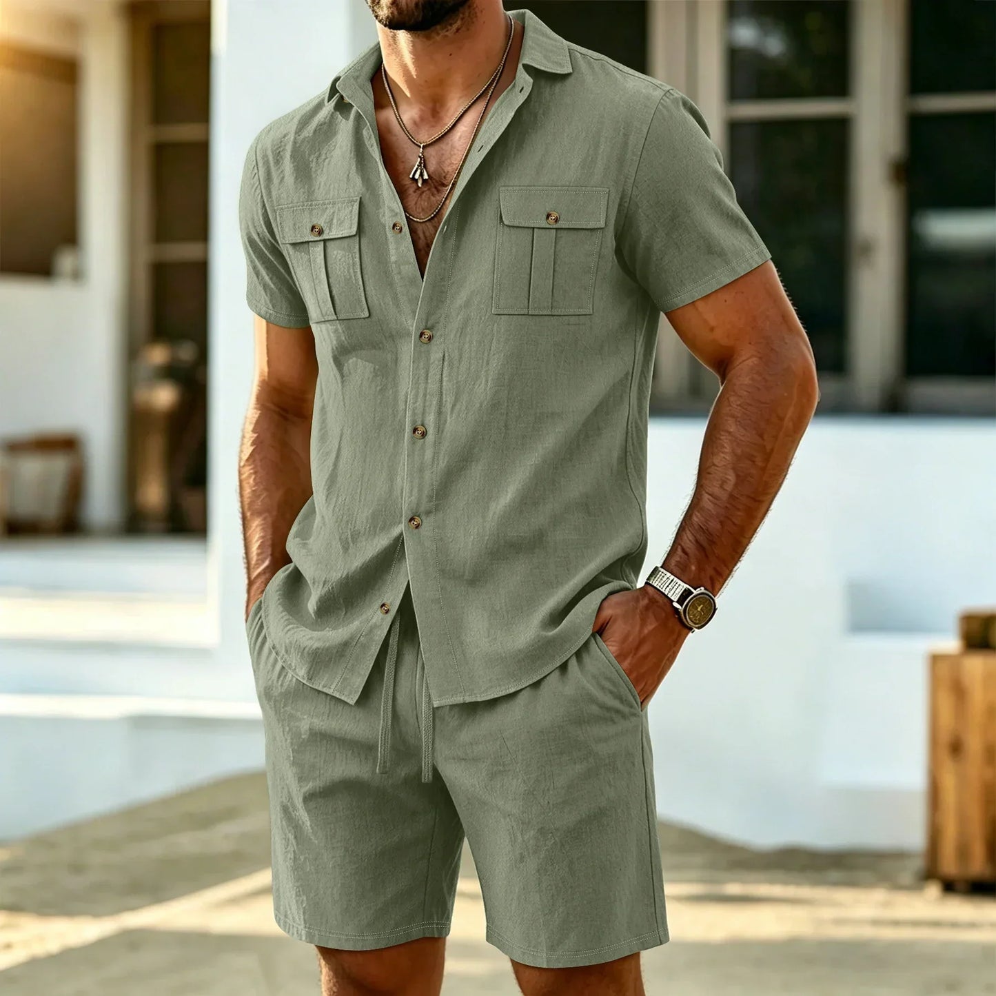 Grantham | Breathable Button Front Summer Set