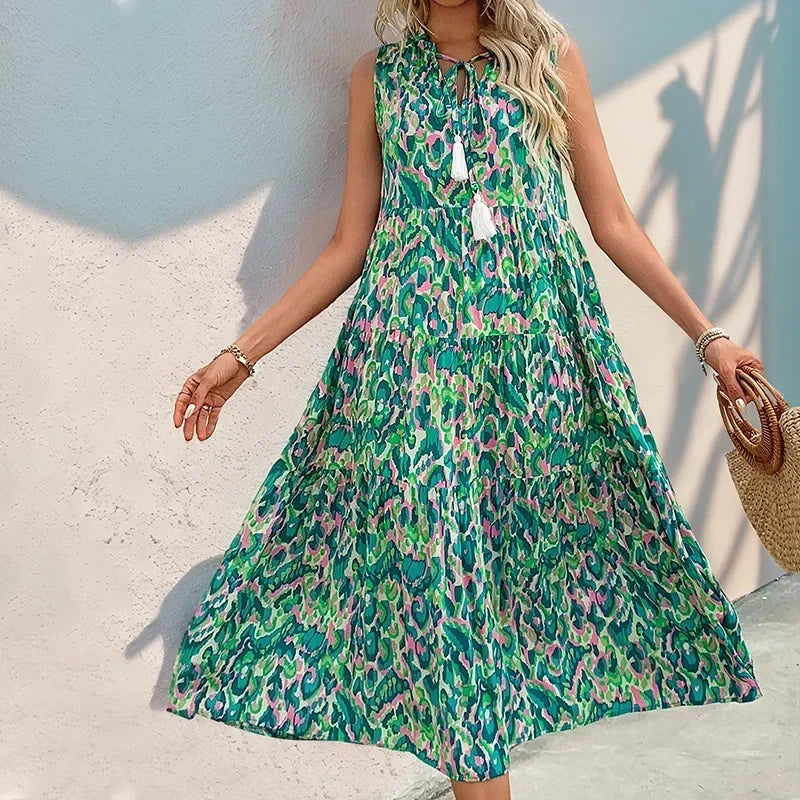 Perdita | Vibrant Sleeveless Summer Maxi Dress