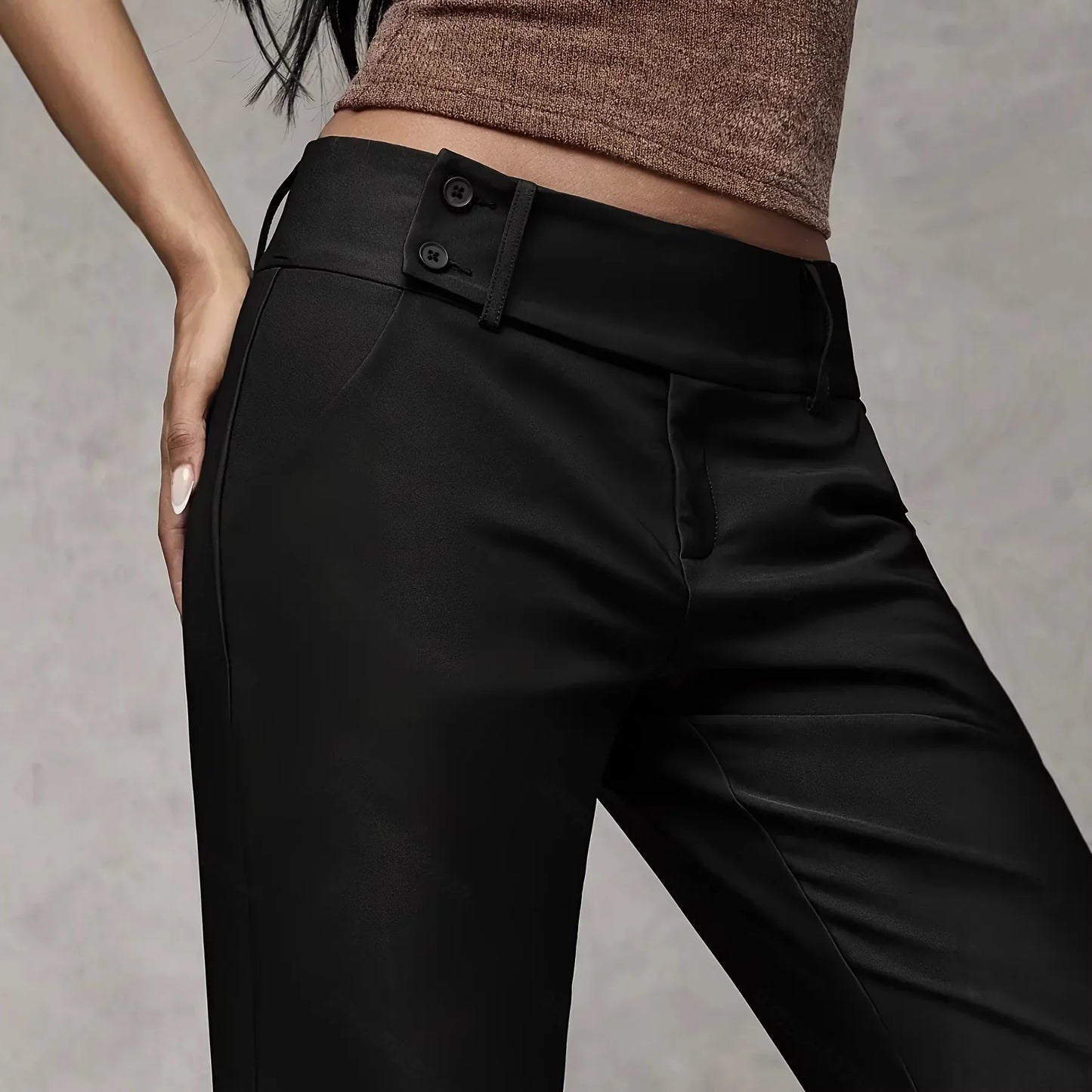 Solvarine | Tailored Straight Fit Palazzo Pants