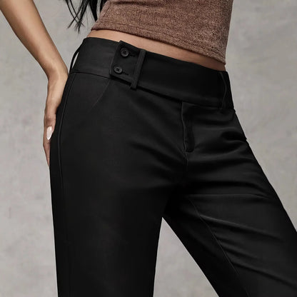 Solvarine | Tailored Straight Fit Palazzo Pants