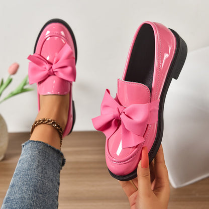 Demelza | Classic Bow Low Heel Loafers