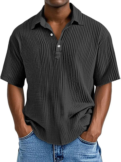 Fletcher | Textured Polo Collar Shirt