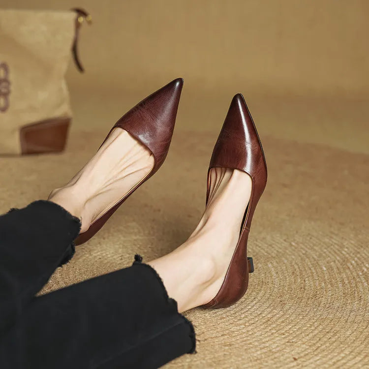 Adalyn | Elegant Pointed Toe Kitten Heels