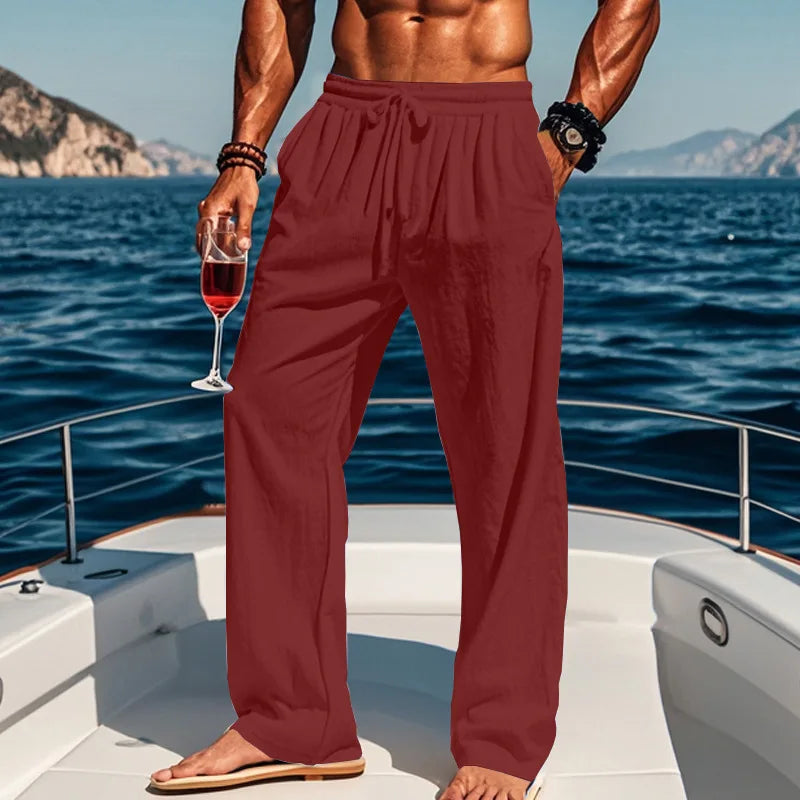 Caspian | Drawstring Relaxed Linen Trousers