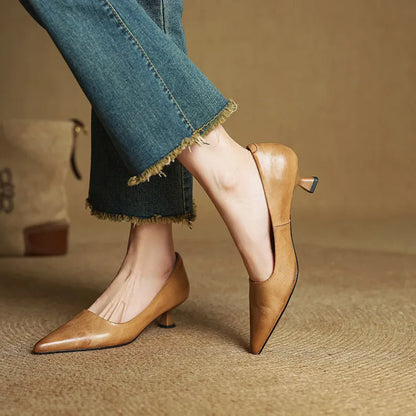 Adalyn | Elegant Pointed Toe Kitten Heels