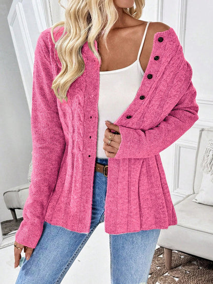 Grazielle | Peplum Cable Knit Cardigan