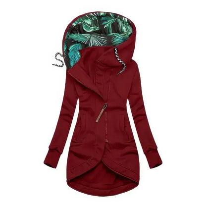 Fianna | Floral Lined Hooded Longline Jacket