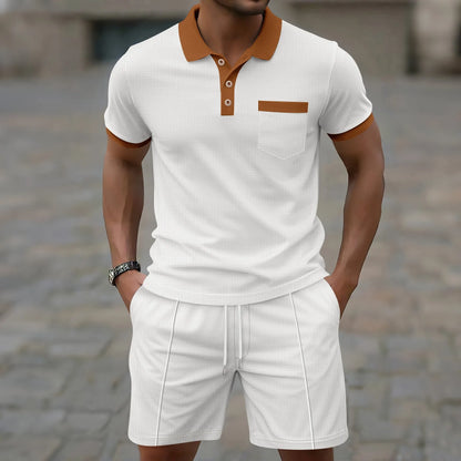 Ryland | Contrast Trim Polo Shorts Set