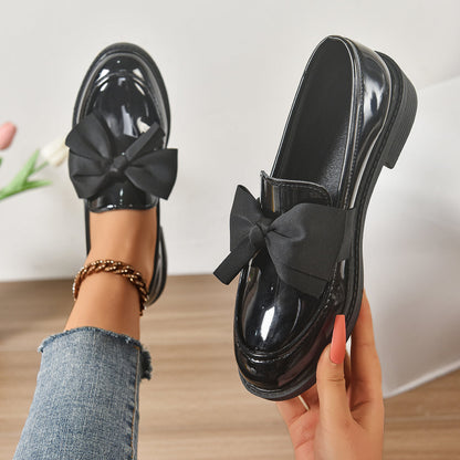 Demelza | Classic Bow Low Heel Loafers