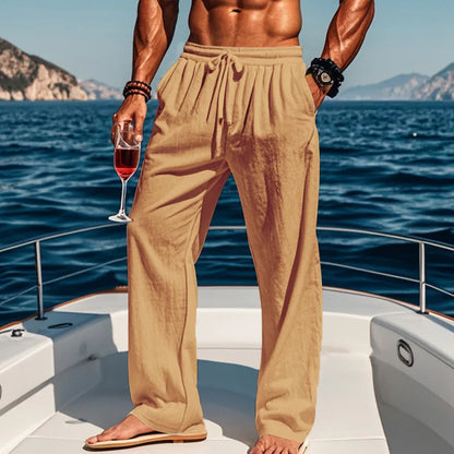 Caspian | Drawstring Relaxed Linen Trousers