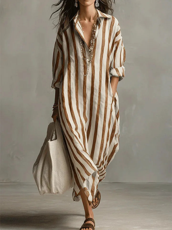 Marcella | Striped Shirt Maxi Dress