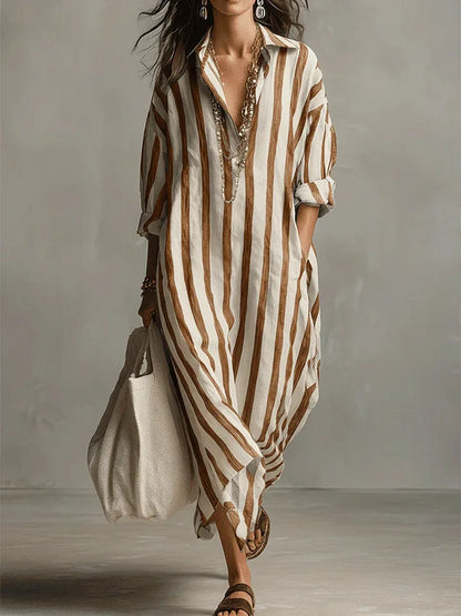 Marcella | Striped Shirt Maxi Dress