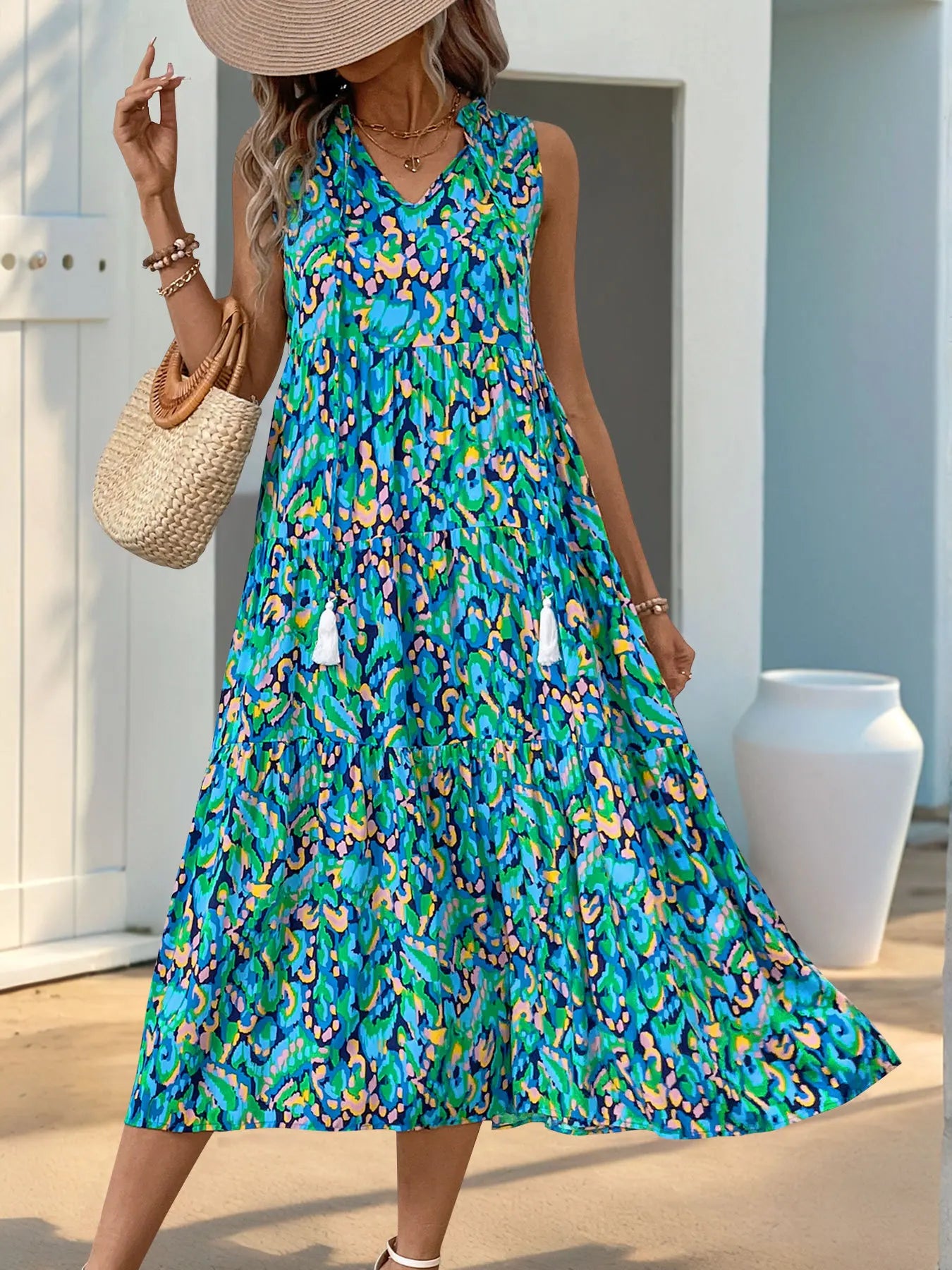 Perdita | Vibrant Sleeveless Summer Maxi Dress