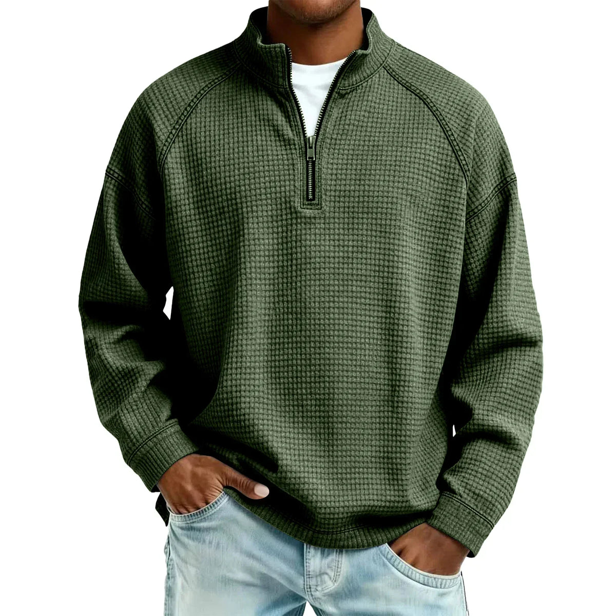 Dexter | Textured Half Zip Sweater
