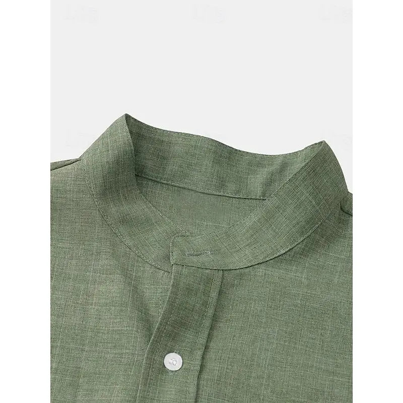 Graham | Short Sleeve Mandarin Collar Shirt