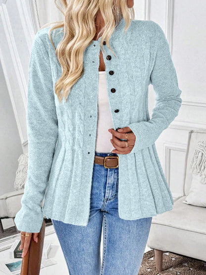 Grazielle | Peplum Cable Knit Cardigan