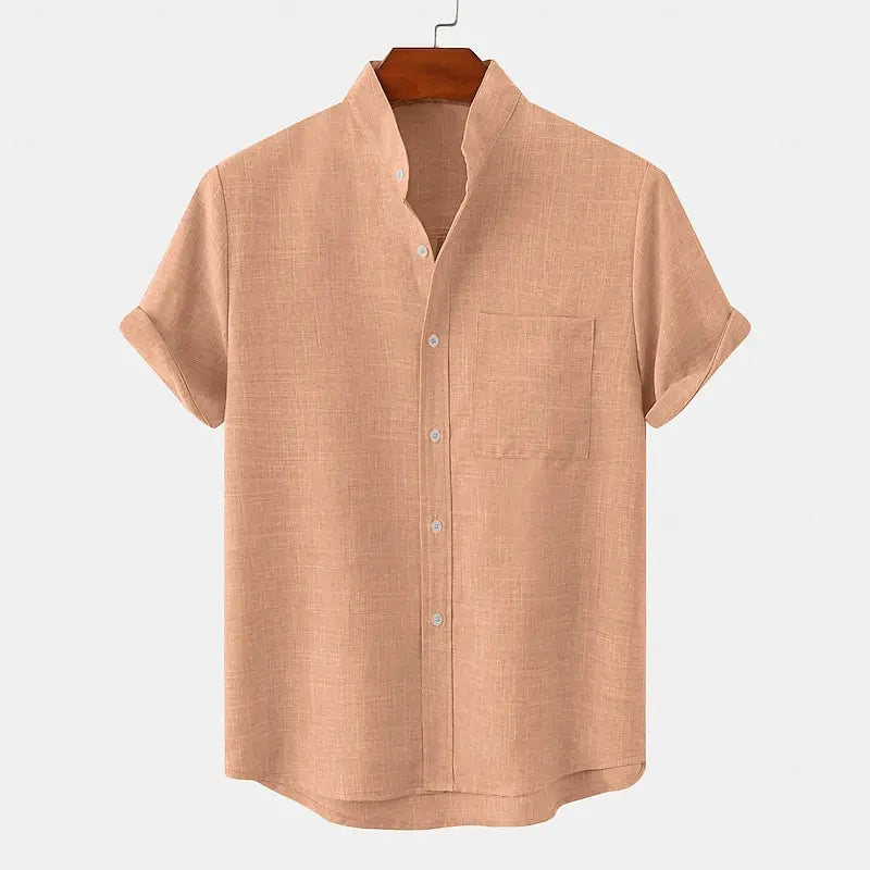 Graham | Short Sleeve Mandarin Collar Shirt