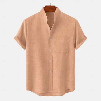 Graham | Short Sleeve Mandarin Collar Shirt