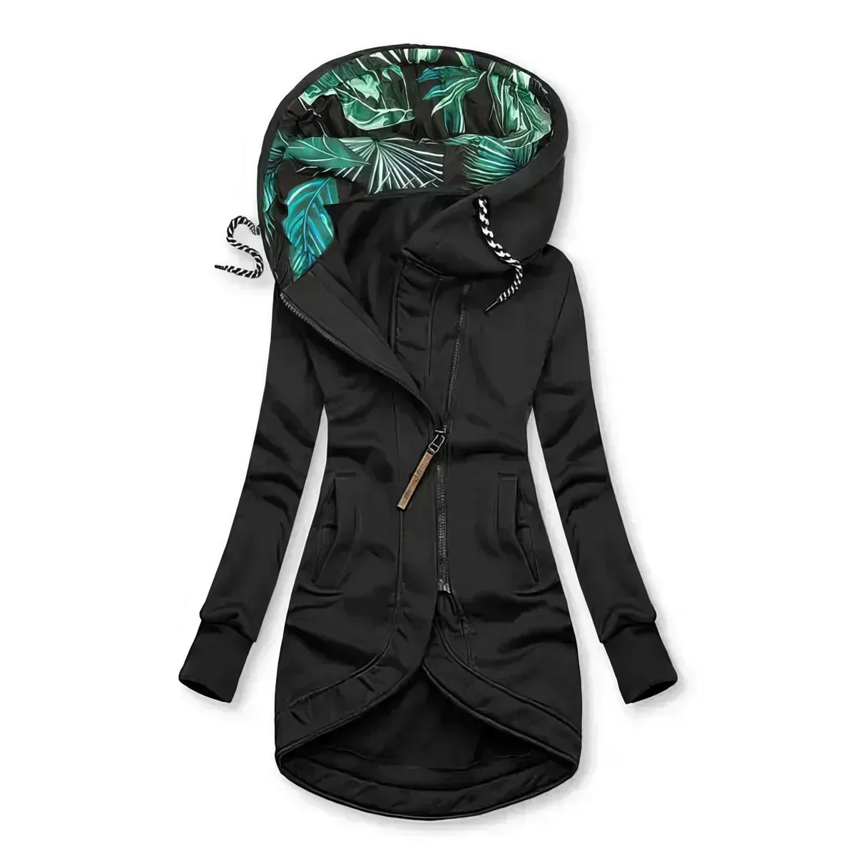 Fianna | Floral Lined Hooded Longline Jacket