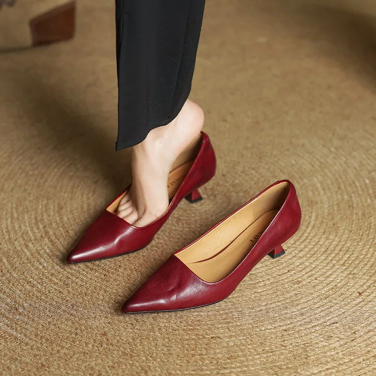 Adalyn | Elegant Pointed Toe Kitten Heels