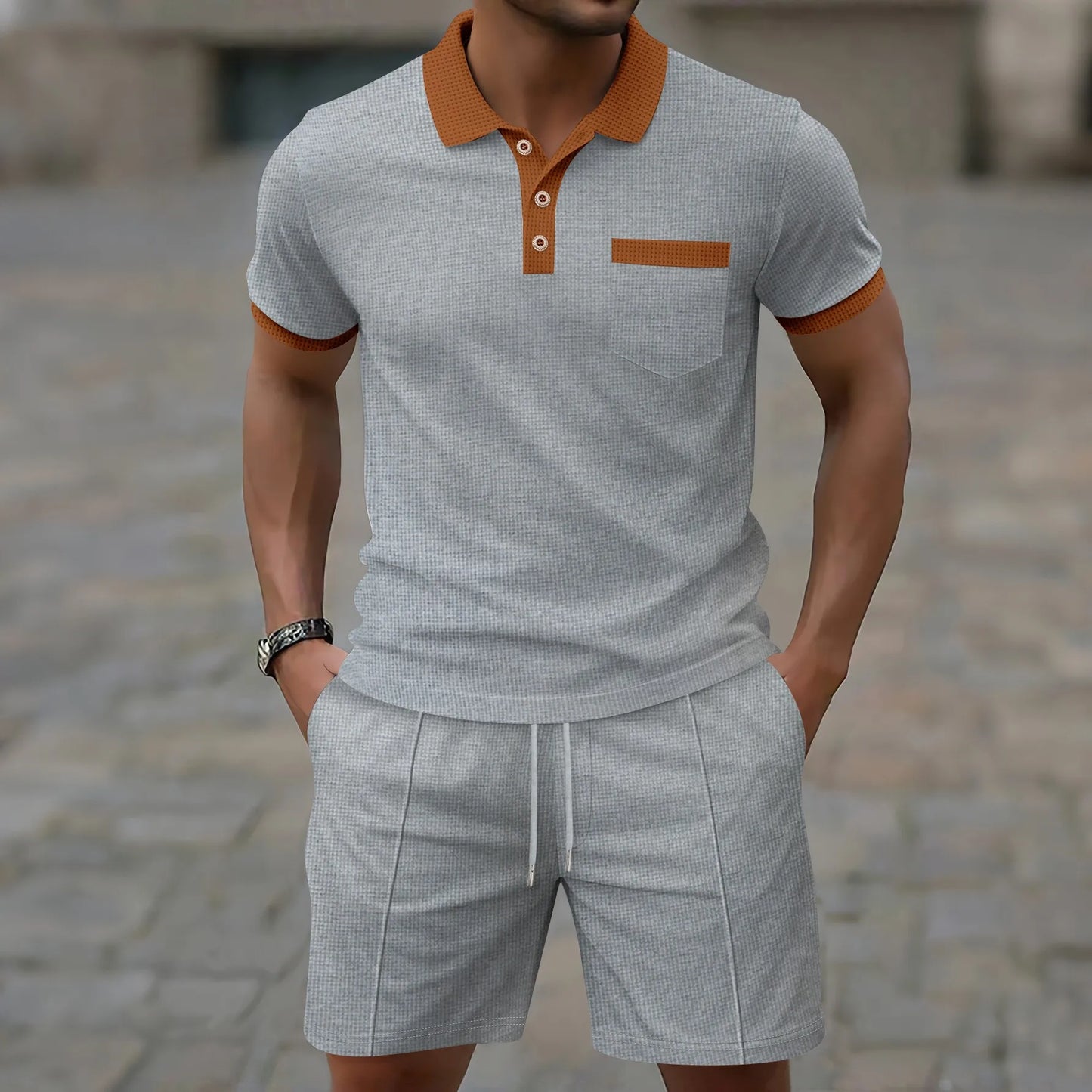 Ryland | Contrast Trim Polo Shorts Set