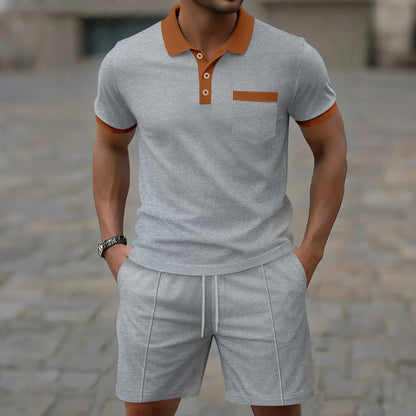 Ryland | Contrast Trim Polo Shorts Set