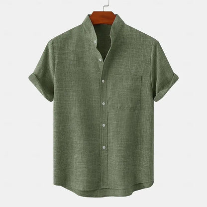 Graham | Short Sleeve Mandarin Collar Shirt
