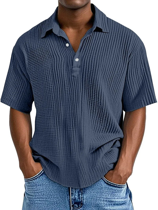 Fletcher | Textured Polo Collar Shirt