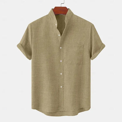 Graham | Short Sleeve Mandarin Collar Shirt