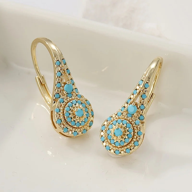 Rosalba | Boho Turquoise Drop Earrings