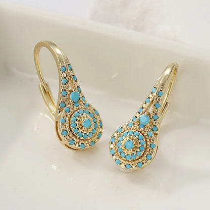 Rosalba | Boho Turquoise Drop Earrings