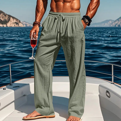 Caspian | Drawstring Relaxed Linen Trousers