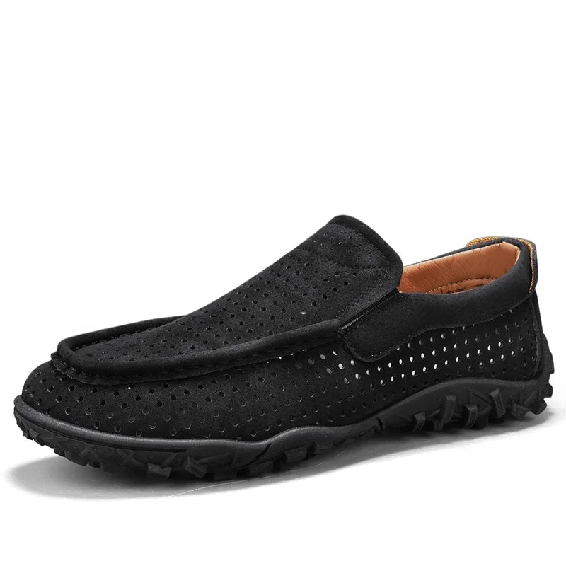 Jorven | Lightweight Ventilated Suede Slip-On Walking Loafers