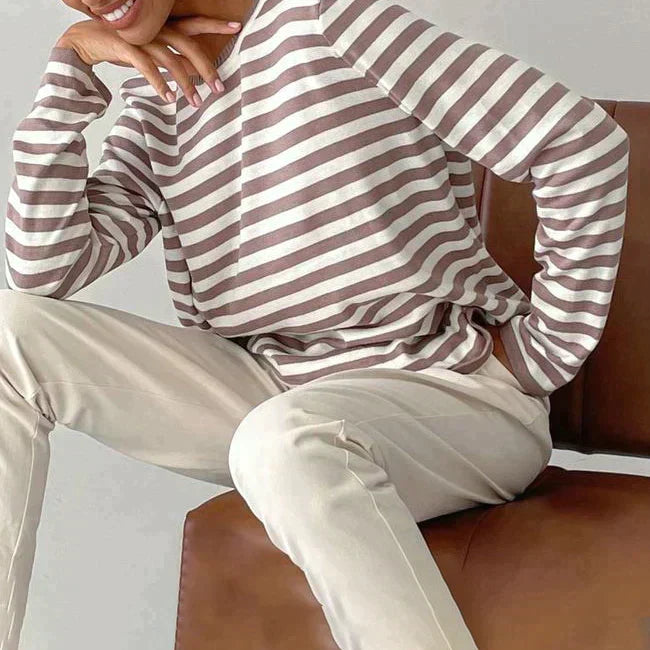 Orlaith | Casual Striped Long Sleeve Sweater