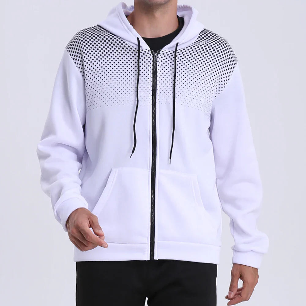 Xavero | Gradient Print Zip Up Hoodie