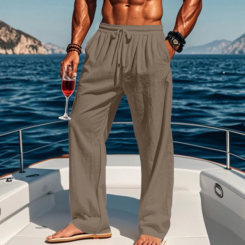 Caspian | Drawstring Relaxed Linen Trousers