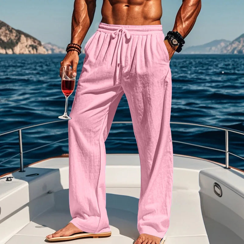 Caspian | Drawstring Relaxed Linen Trousers