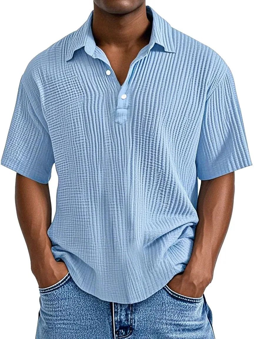 Fletcher | Textured Polo Collar Shirt