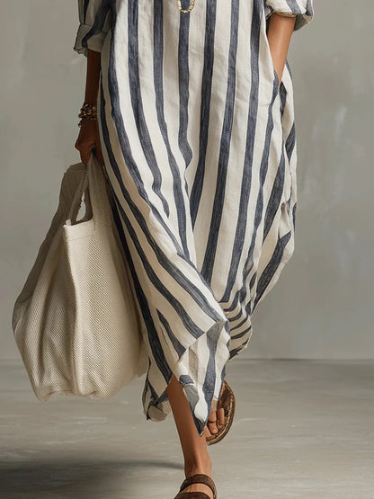 Marcella | Striped Shirt Maxi Dress
