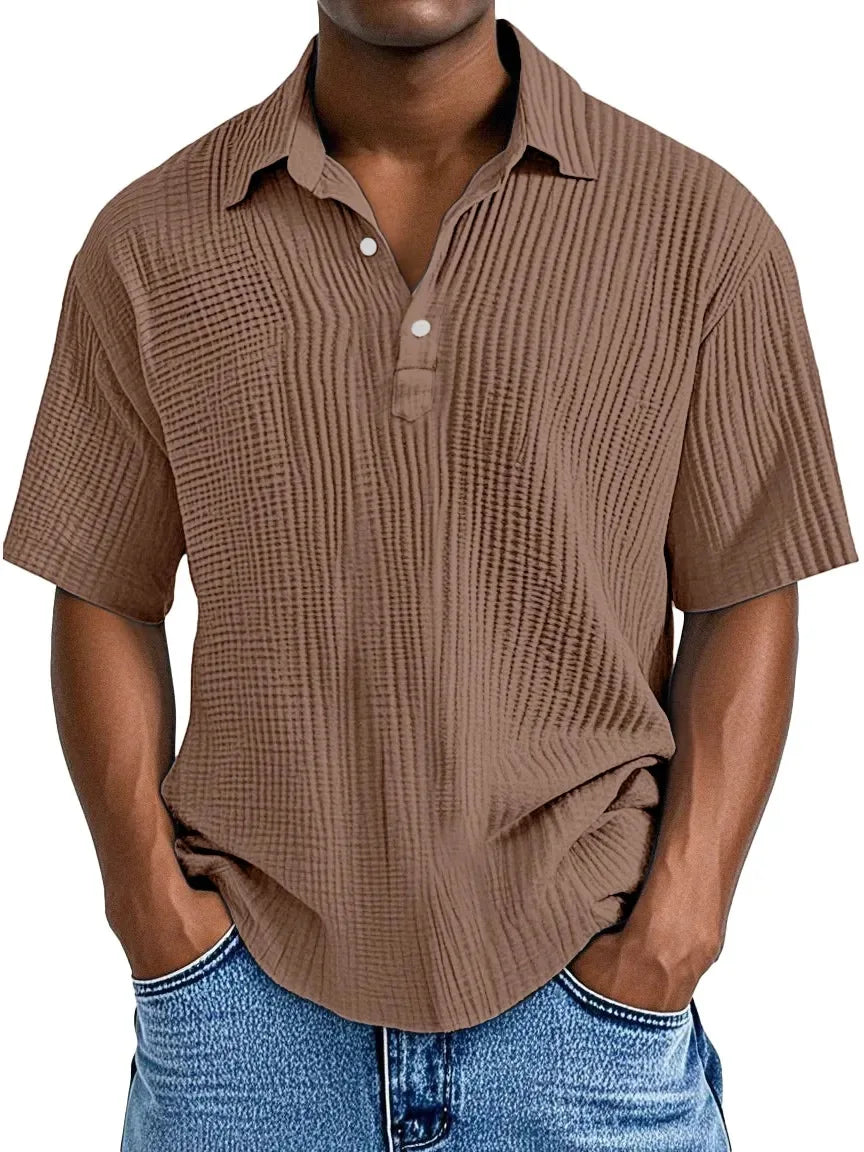 Fletcher | Textured Polo Collar Shirt