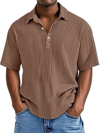 Fletcher | Textured Polo Collar Shirt