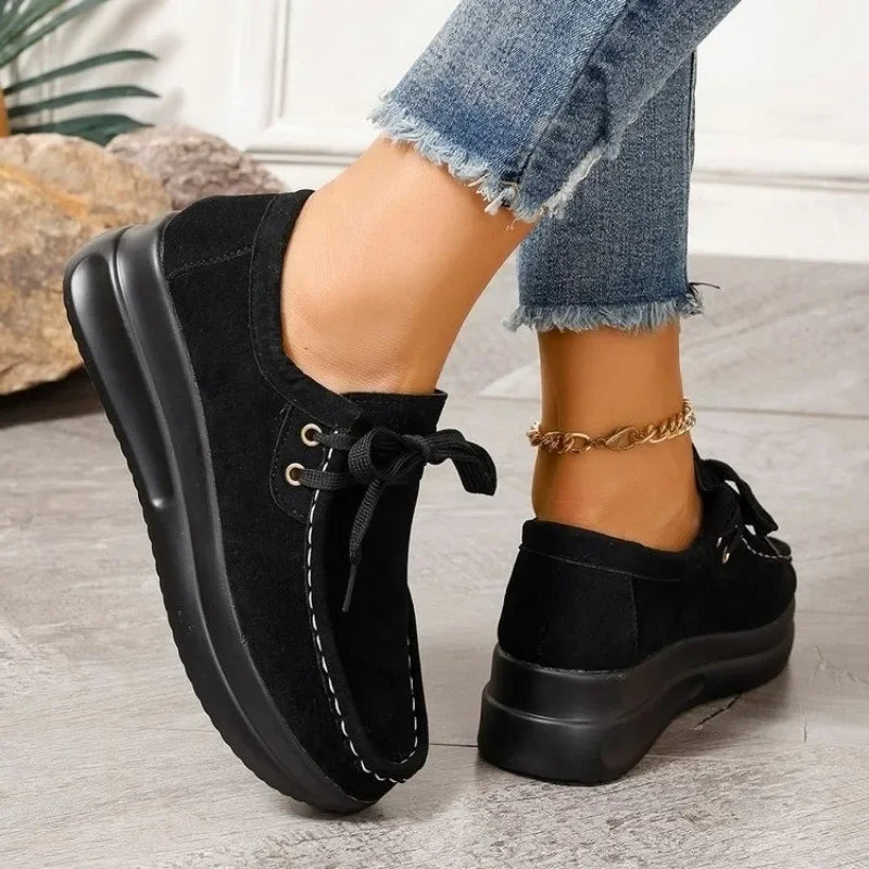 Jovella | Lace Up Comfort Loafers