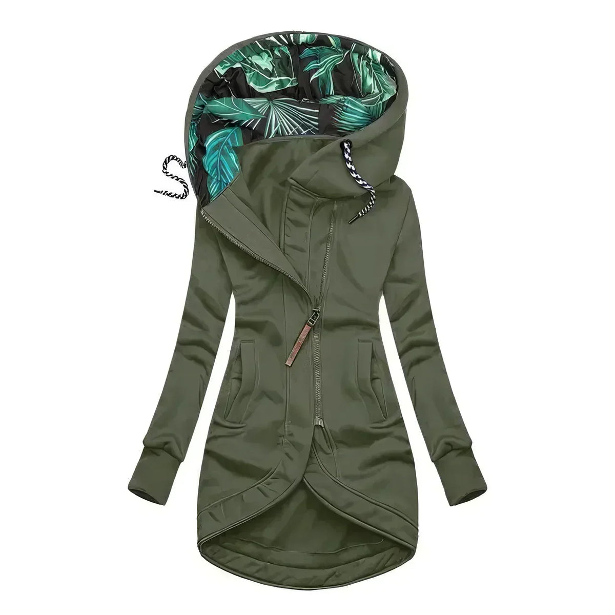 Fianna | Floral Lined Hooded Longline Jacket