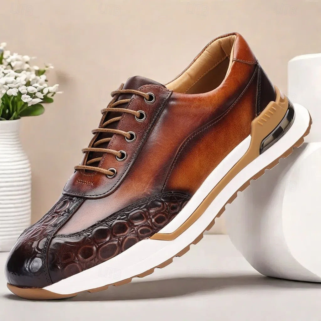 Zorvex | Croc Texture Casual Sneakers