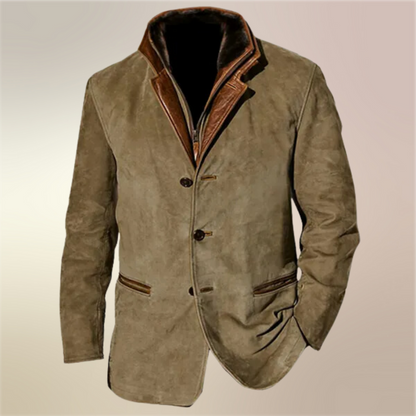 Falkner | Contrast Trim Suede Effect Blazer