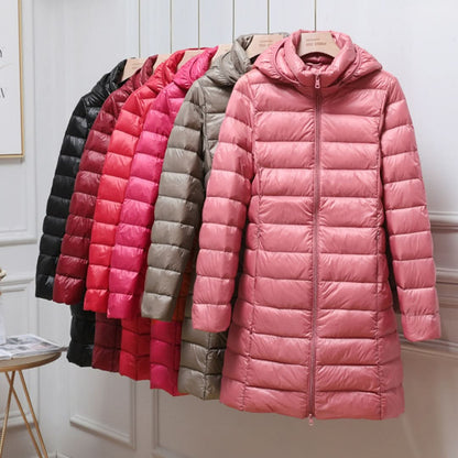Jorielle | Lightweight Hooded Long Puffer Coat